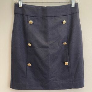 J Crew Skirt Navy Womens Size 2
Nautical Sailor Skirt with Gold Button Details